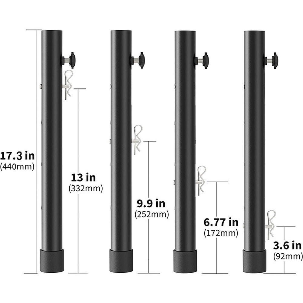Desk Setup Riser - 4pcs Adjustable Table Leg Risers Black