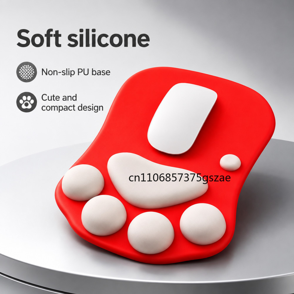 Desk Setup Mac - Cute 3D Cat Paw Mouse Pad