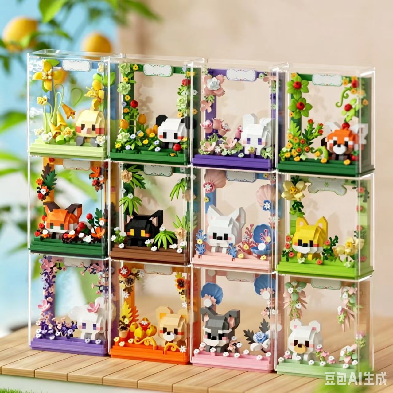 Desk Setup Photo - Cute Building Blocks Pet Model Animal