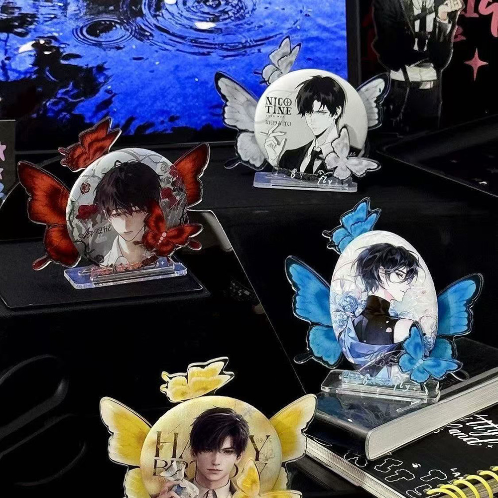 Desk Setup Photo - 4Pcs Butterfly Acrylic Badge Display Stand