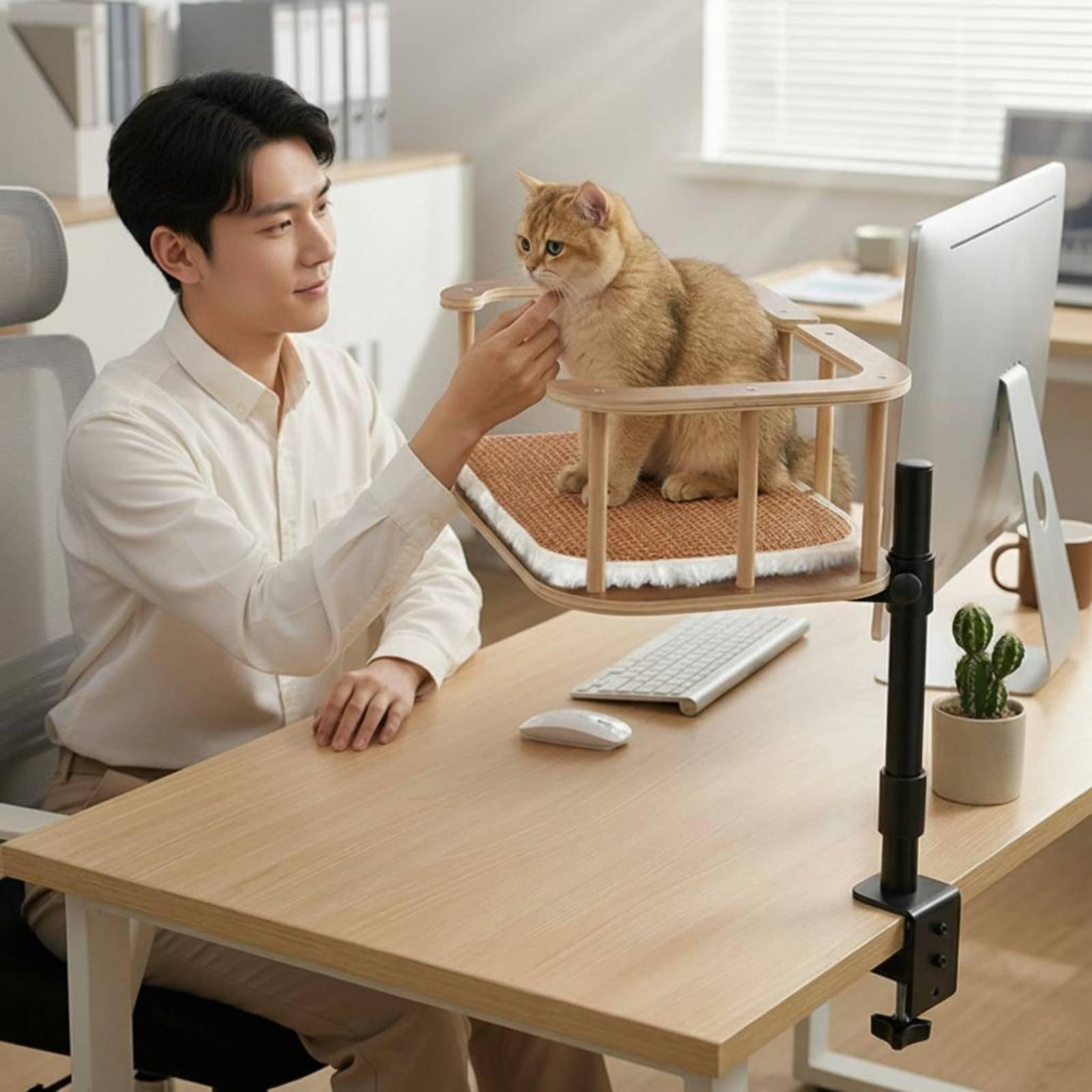 Desk Setup Requirements - Feline Desk Bed Clamp No-Tools-Required Setup