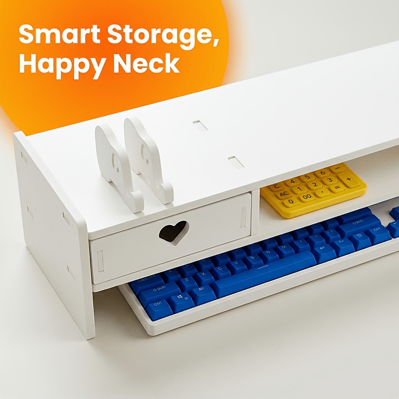 Minimalist White PVC Monitor S - Desk Setup Riser ulasan dan harga
