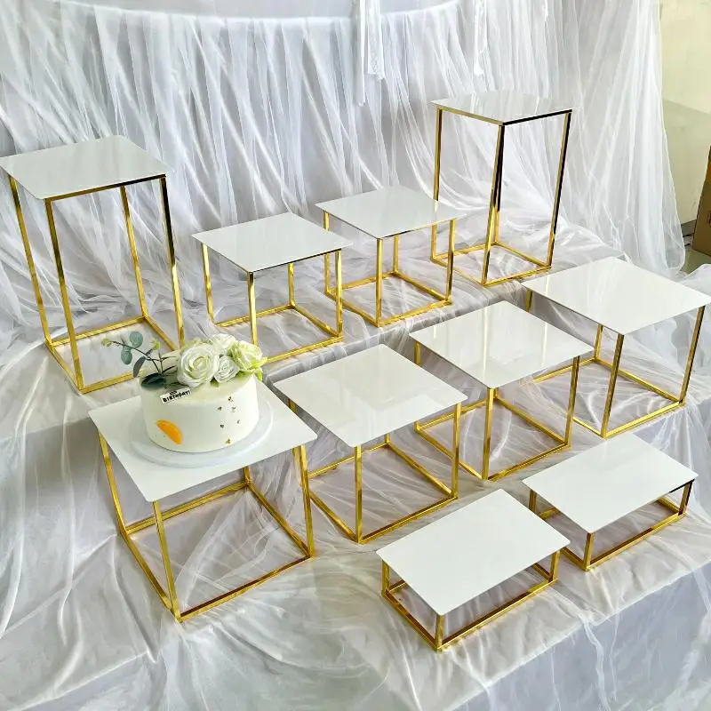 12-20 PCS Luxury Gold Frame Wh - Desk Setup Riser ulasan dan harga