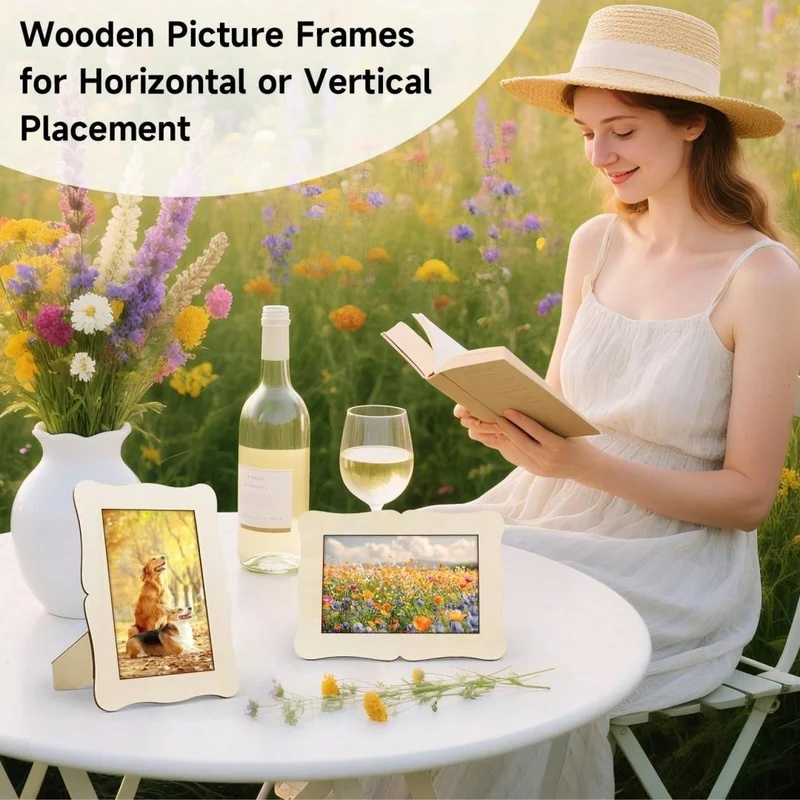 5Pcs Unfinished Wooden Frames  - Desk Setup Photo ulasan dan harga