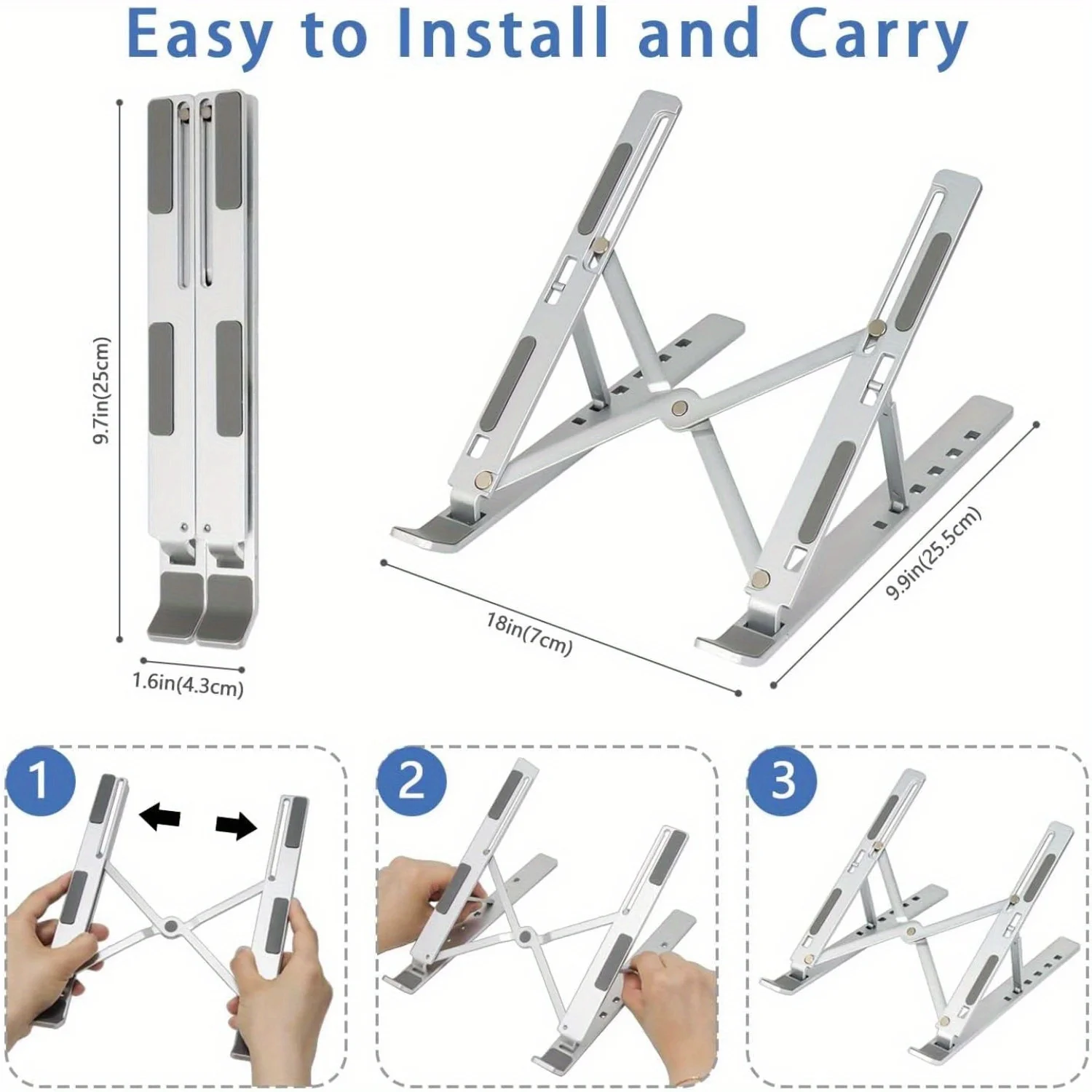 Foldable Aluminum Laptop Riser - Desk Setup Riser ulasan dan harga