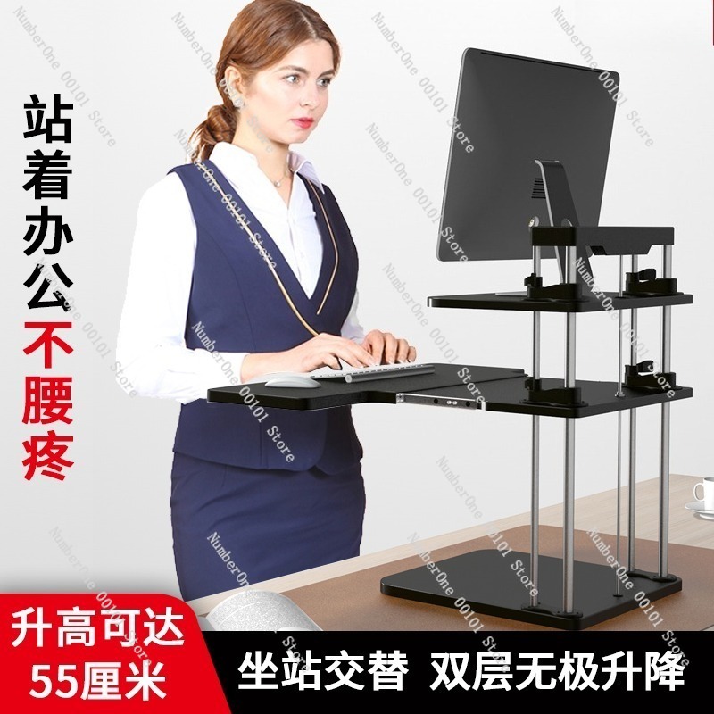 Height-Adjustable Standing Des - Desk Setup Monitor And Laptop ulasan dan harga