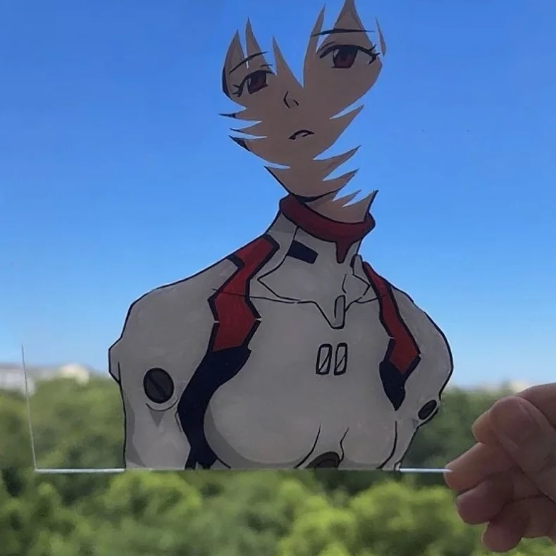EVA Acrylic Card Neon Genesis  - Desk Setup Photo ulasan dan harga