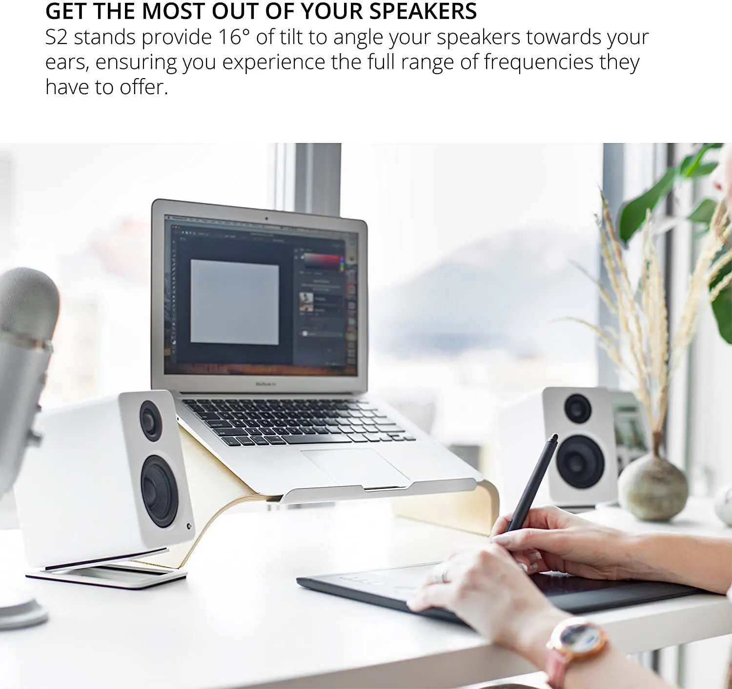 2pcs Desktop Speaker Stands fo - Speaker Desk Setup ulasan dan harga