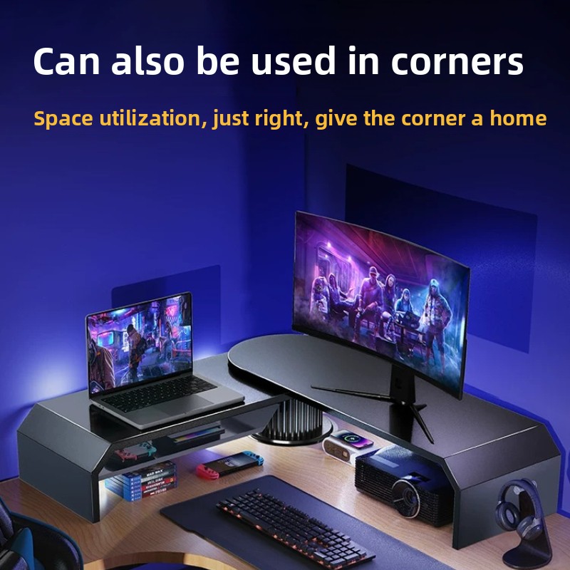 Gaming Dual Monitor Stand Offi - Desk Setup Monitor And Laptop ulasan dan harga