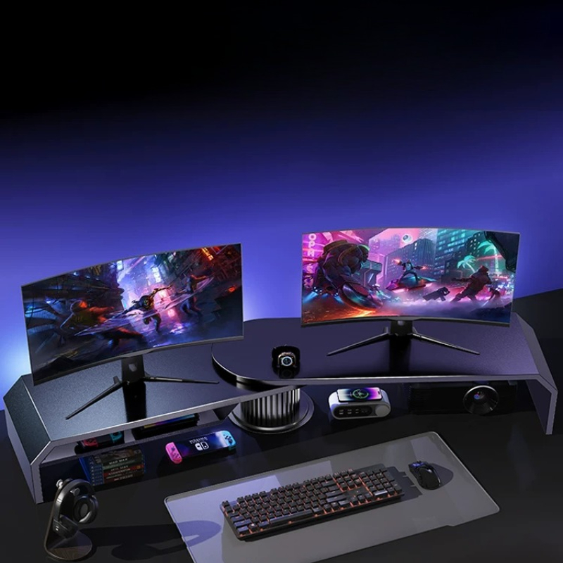 Gaming Dual Monitor Stand Offi - Desk Setup Monitor And Laptop ulasan dan harga
