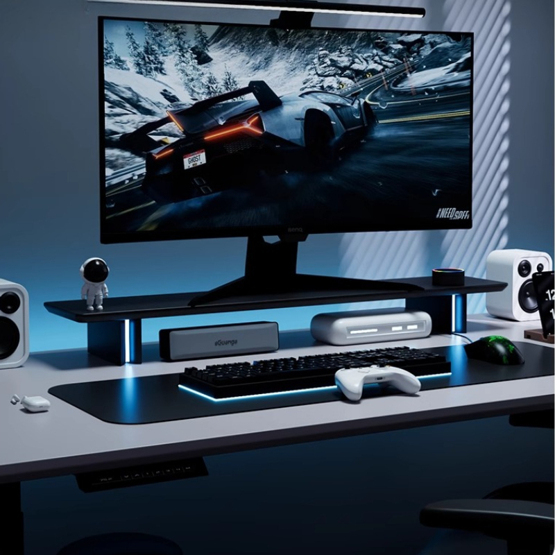 RGB Monitor Stand Ergonomic Co - Desk Setup Monitor And Laptop ulasan dan harga