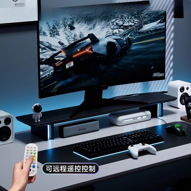 RGB Monitor Stand Ergonomic Co - Desk Setup Monitor And Laptop ulasan dan harga