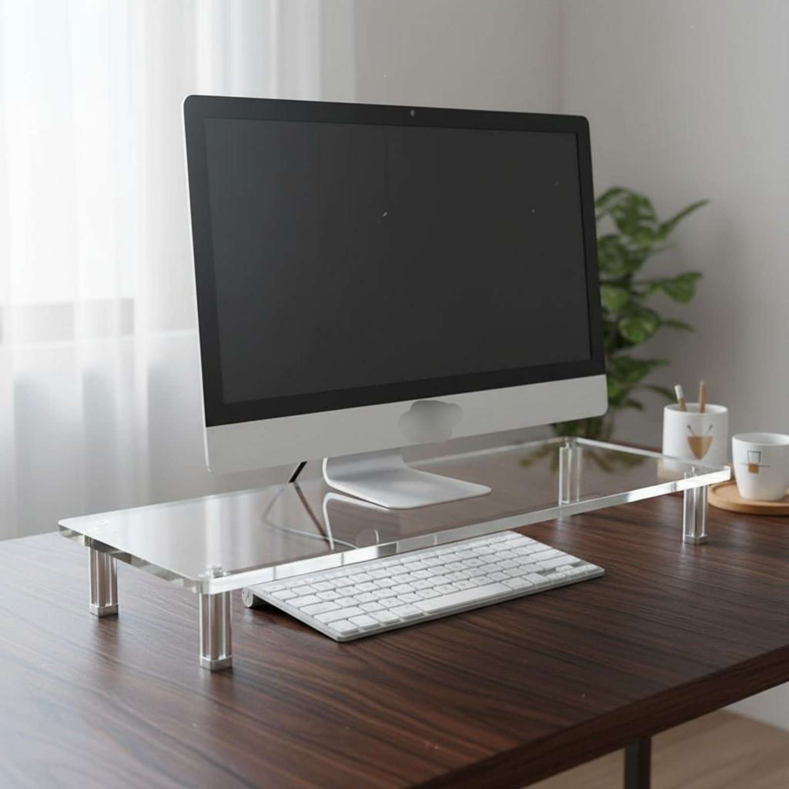Acrylic Monitor Stand Easy to  - Desk Setup Riser ulasan dan harga