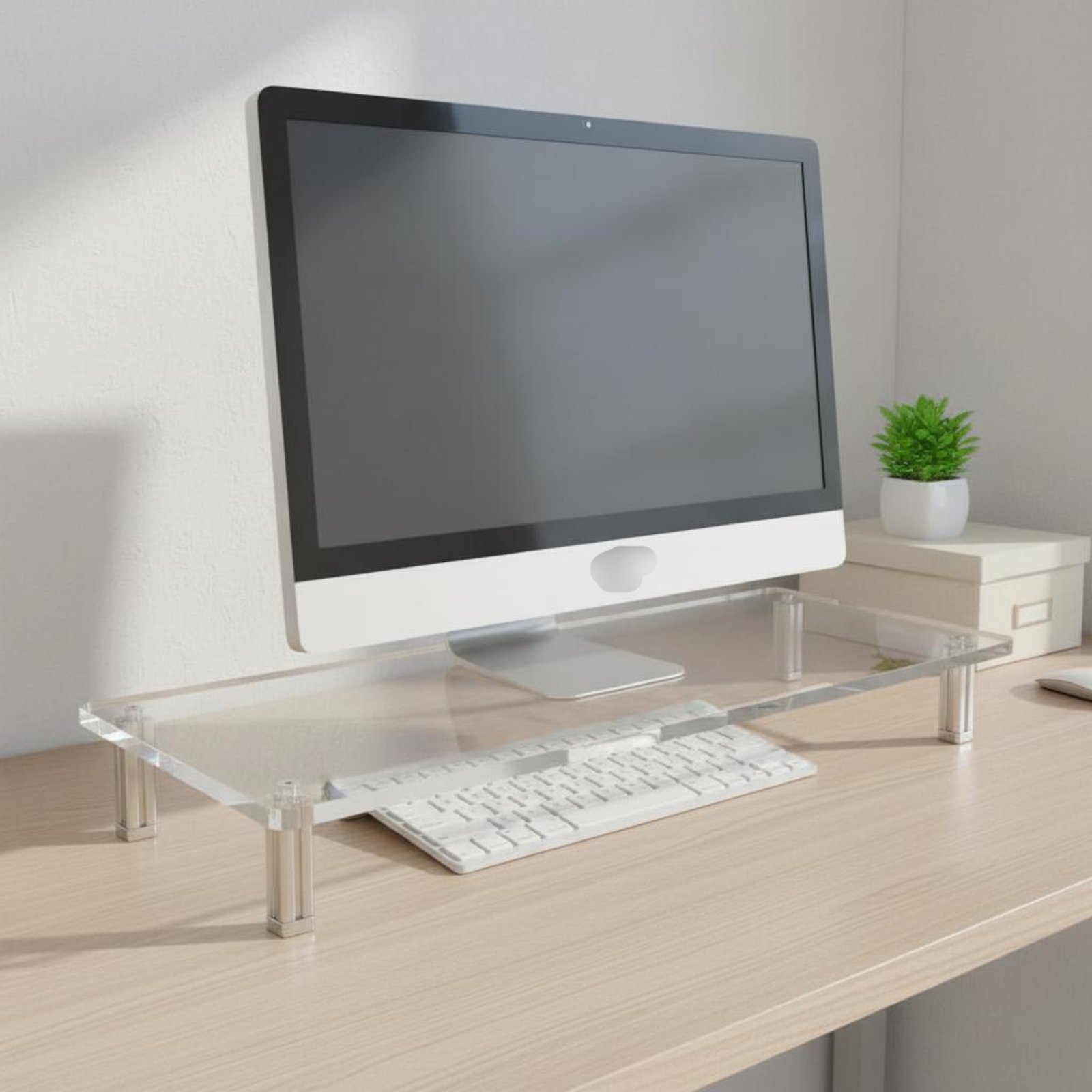 Acrylic Monitor Stand Easy to  - Desk Setup Riser ulasan dan harga