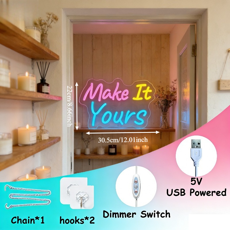 Make It Yours Neon Sign LED US - Your Desk Setup ulasan dan harga