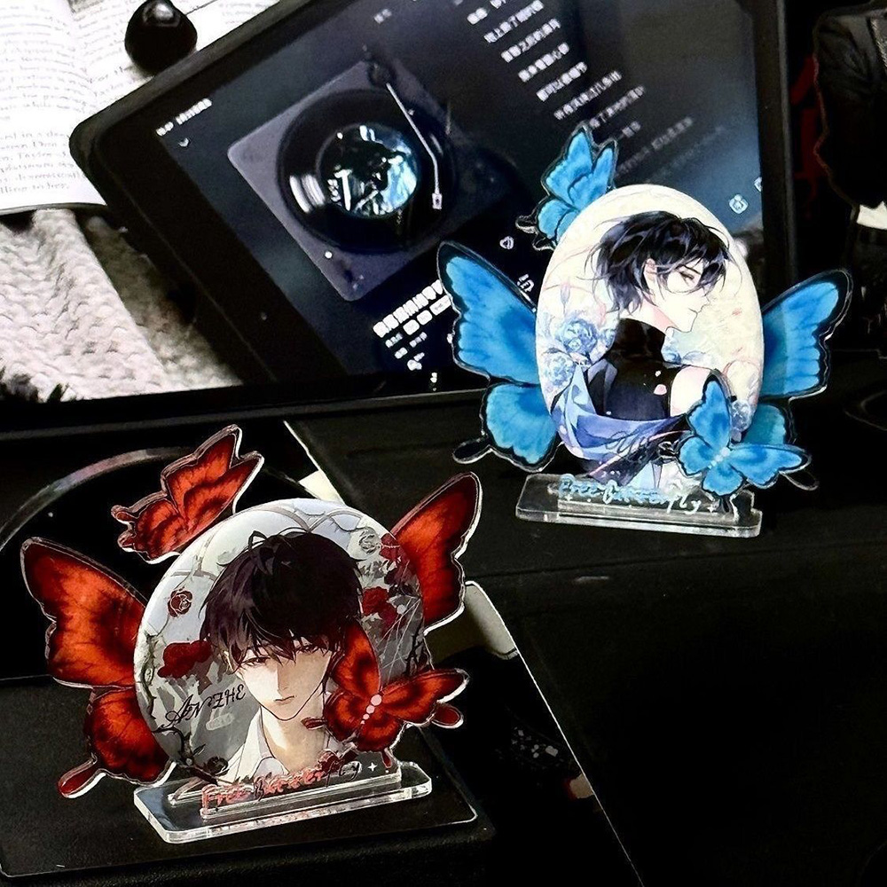 4Pcs Butterfly Acrylic Badge D - Desk Setup Photo ulasan dan harga