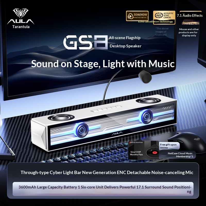 Aula Gs8 Gaming Speaker Deskto - Speaker Desk Setup ulasan dan harga