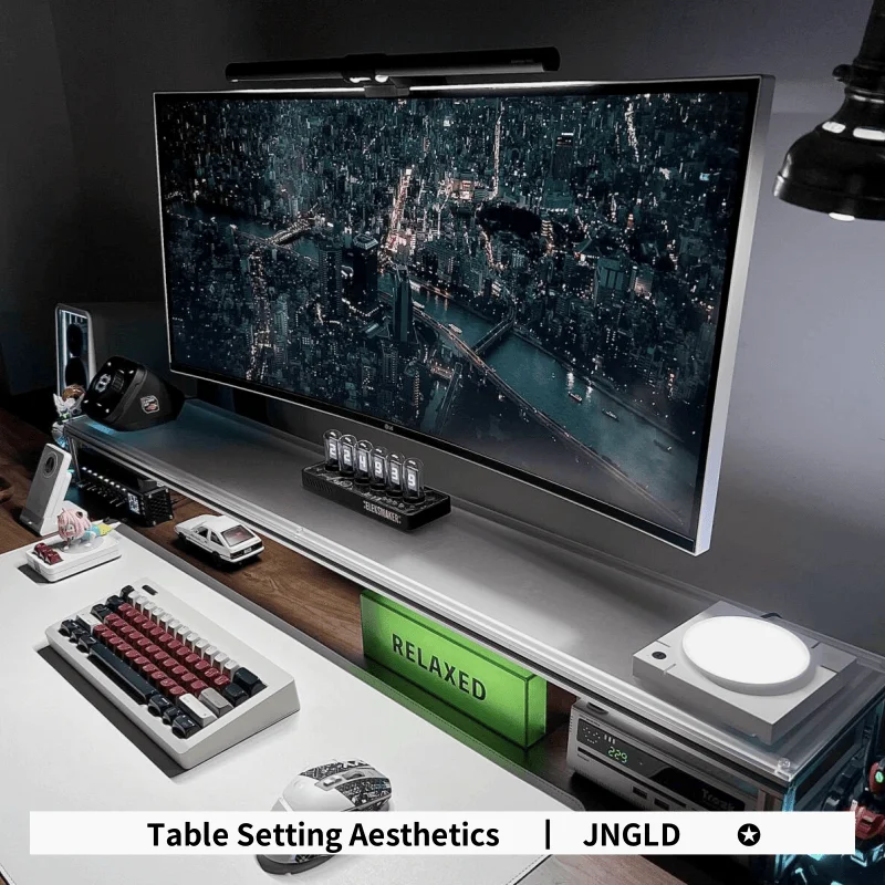 Aluminum Monitor Stand Acrylic - Desk Setup Monitor And Laptop ulasan dan harga